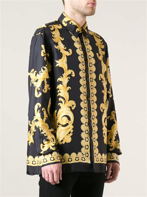 versace collection baroque print shirt|versace baroque pattern.